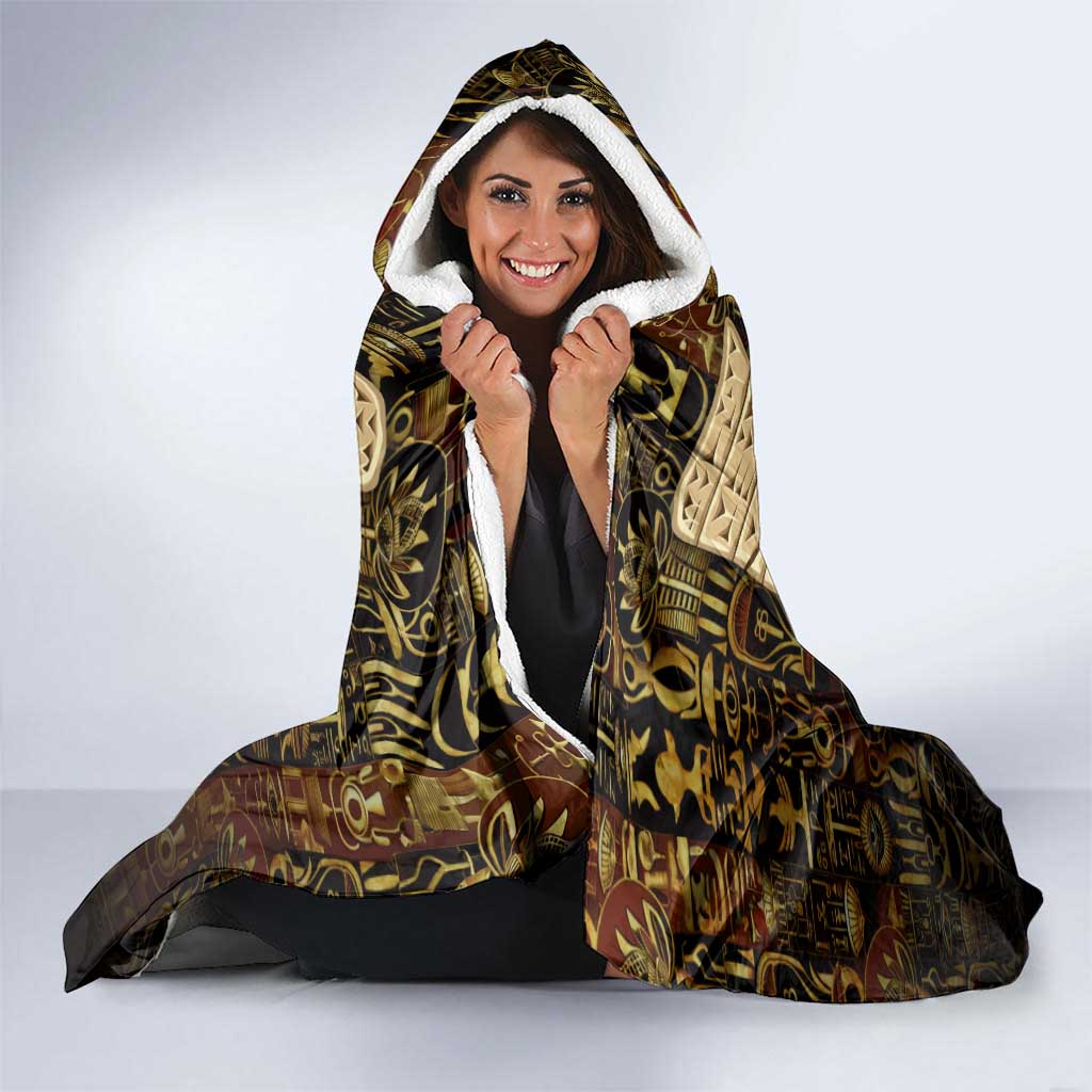 Anubis Egypt Hooded Blanket with Ancient Hieroglyph Pharaoh Spirit