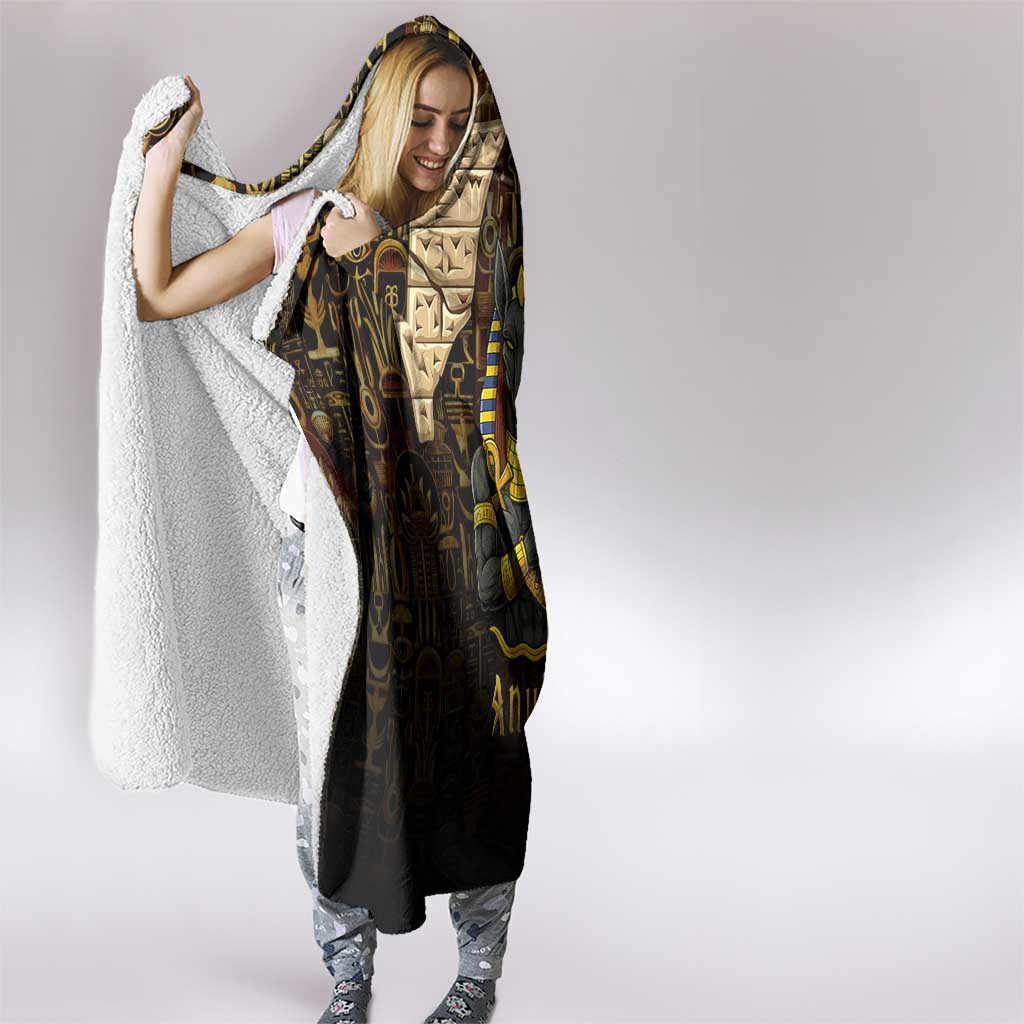 Anubis Egypt Hooded Blanket with Ancient Hieroglyph Pharaoh Spirit