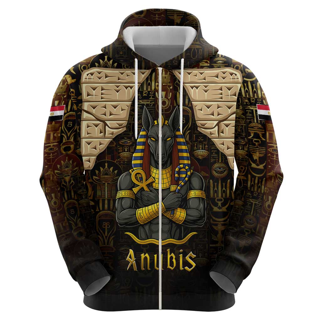 Anubis Egypt Hoodie with Ancient Hieroglyph Pharaoh Spirit