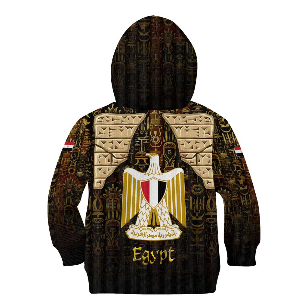 Anubis Egypt Kid Hoodie with Ancient Hieroglyph Pharaoh Spirit