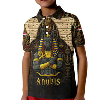 Anubis Egypt Kid Polo Shirt with Ancient Hieroglyph Pharaoh Spirit
