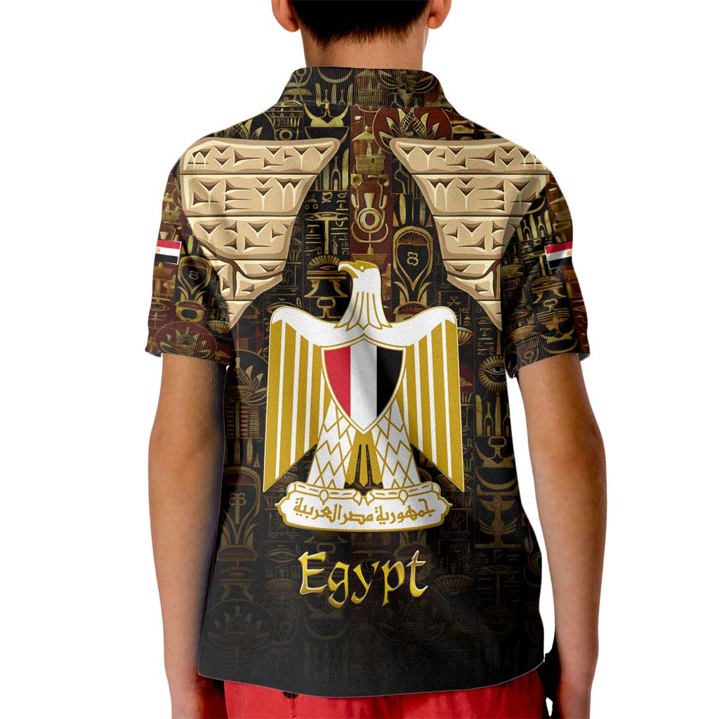 Anubis Egypt Kid Polo Shirt with Ancient Hieroglyph Pharaoh Spirit