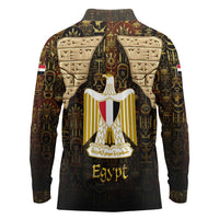Anubis Egypt Long Sleeve Polo Shirt with Ancient Hieroglyph Pharaoh Spirit