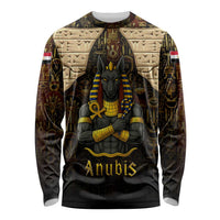 Anubis Egypt Long Sleeve Shirt with Ancient Hieroglyph Pharaoh Spirit