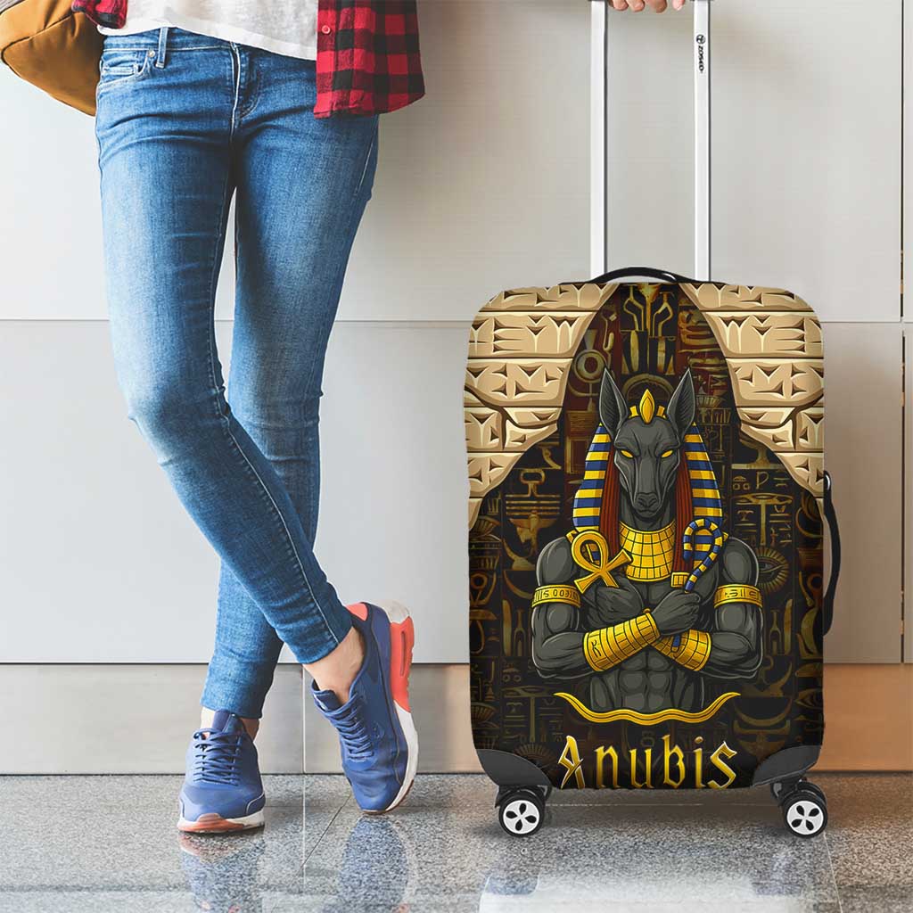 Anubis Egypt Luggage Cover with Ancient Hieroglyph Pharaoh Spirit