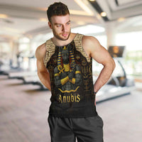 Anubis Egypt Men Tank Top with Ancient Hieroglyph Pharaoh Spirit