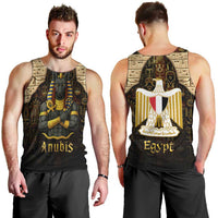 Anubis Egypt Men Tank Top with Ancient Hieroglyph Pharaoh Spirit