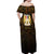 Anubis Egypt Off Shoulder Maxi Dress with Ancient Hieroglyph Pharaoh Spirit