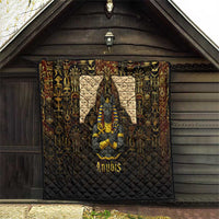 Anubis Egypt Quilt with Ancient Hieroglyph Pharaoh Spirit