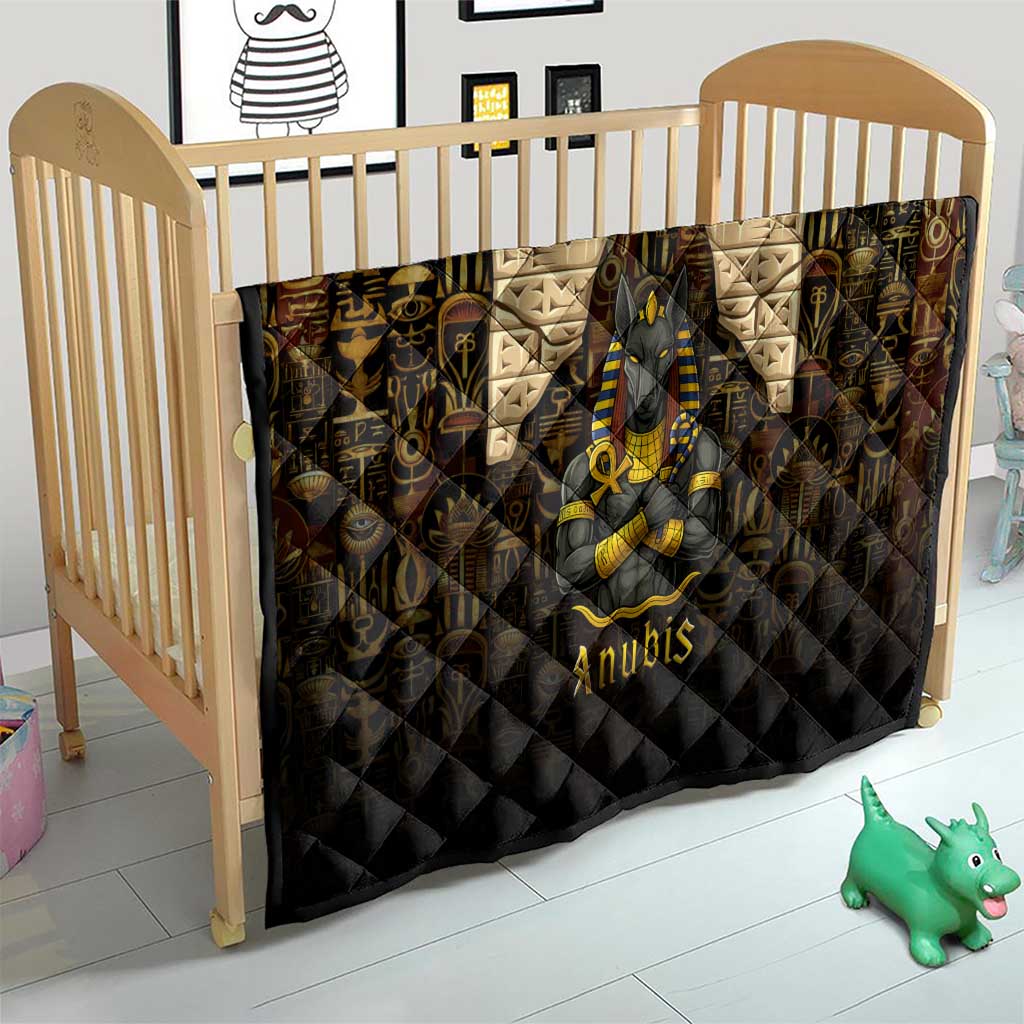 Anubis Egypt Quilt with Ancient Hieroglyph Pharaoh Spirit
