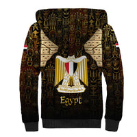Anubis Egypt Sherpa Hoodie with Ancient Hieroglyph Pharaoh Spirit