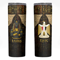 Anubis Egypt Skinny Tumbler with Ancient Hieroglyph Pharaoh Spirit