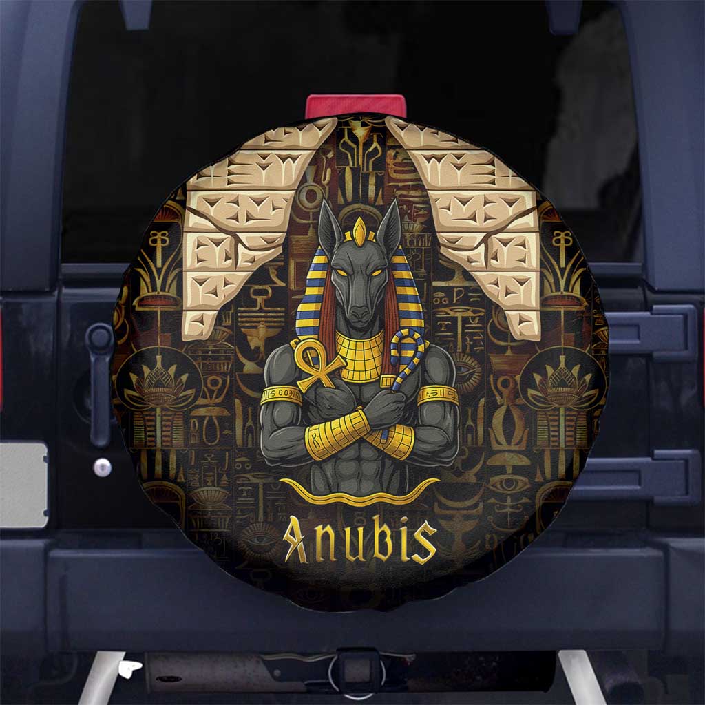 Anubis Egypt Spare Tire Cover with Ancient Hieroglyph Pharaoh Spirit