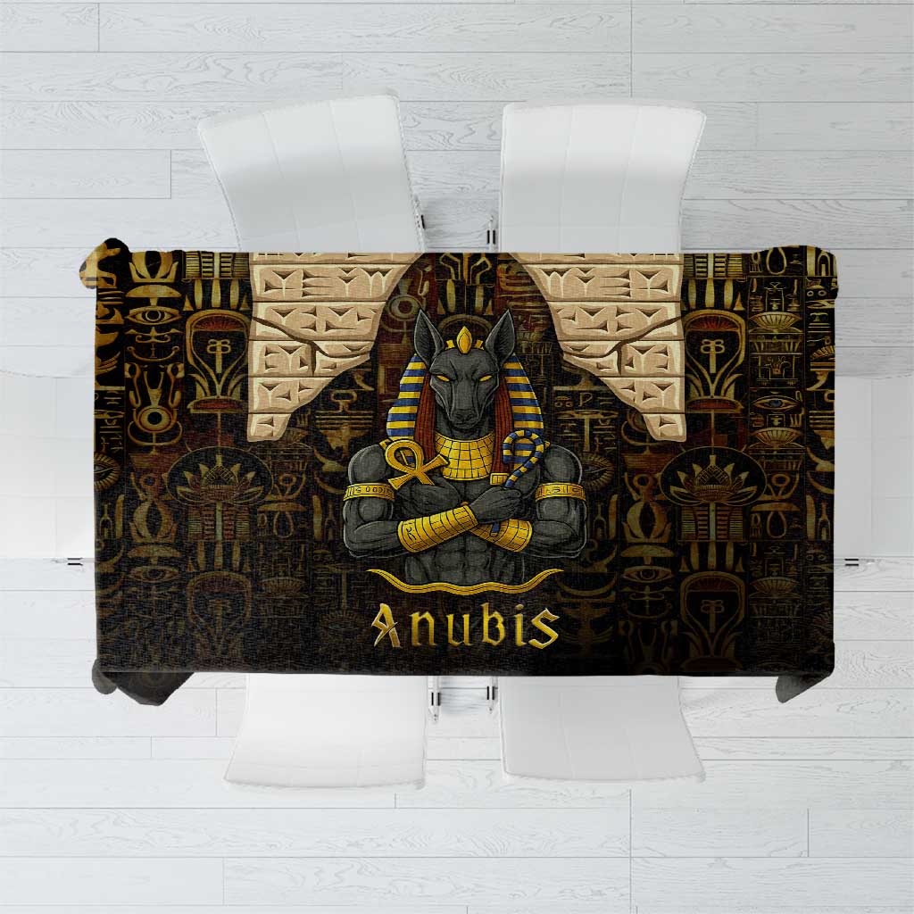Anubis Egypt Tablecloth with Ancient Hieroglyph Pharaoh Spirit