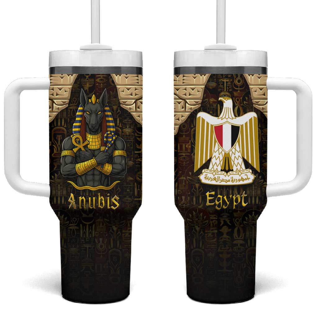 Anubis Egypt Tumbler With Handle with Ancient Hieroglyph Pharaoh Spirit