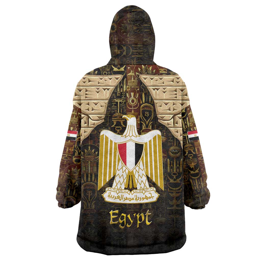 Anubis Egypt Wearable Blanket Hoodie with Ancient Hieroglyph Pharaoh Spirit