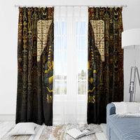 Anubis Egypt Window Curtain with Ancient Hieroglyph Pharaoh Spirit