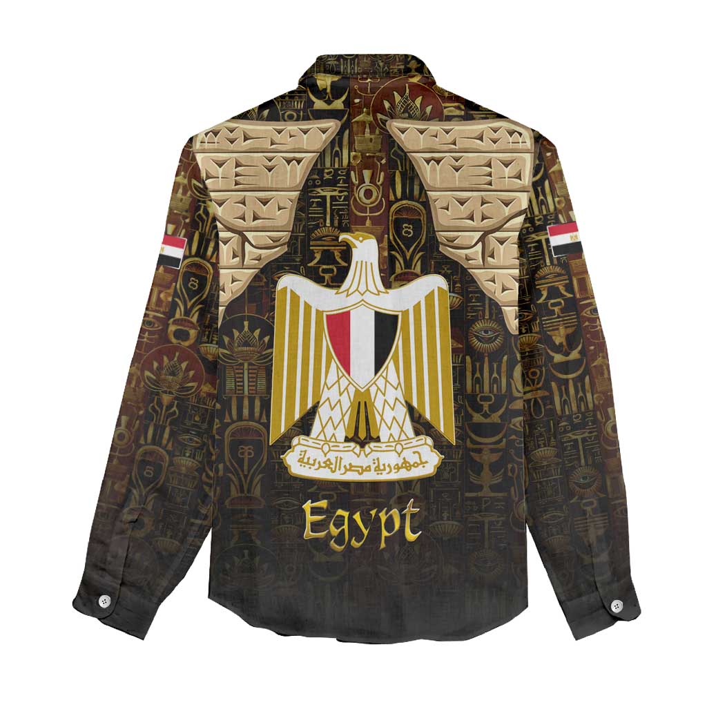 Anubis Egypt Women Casual Shirt with Ancient Hieroglyph Pharaoh Spirit