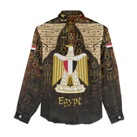 Anubis Egypt Women Casual Shirt with Ancient Hieroglyph Pharaoh Spirit