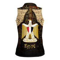 Anubis Egypt Women Sleeveless Polo Shirt with Ancient Hieroglyph Pharaoh Spirit