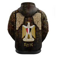 Anubis Egypt Zip Hoodie with Ancient Hieroglyph Pharaoh Spirit