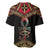 Ankh Eye of Horus Egypt Baseball Jersey with Ancient Black Gold Hieroglyph Spirit