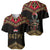 Ankh Eye of Horus Egypt Baseball Jersey with Ancient Black Gold Hieroglyph Spirit
