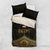 Ankh Eye of Horus Egypt Bedding Set with Ancient Black Gold Hieroglyph Spirit