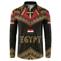 Ankh Eye of Horus Egypt Button Sweatshirt with Ancient Black Gold Hieroglyph Spirit