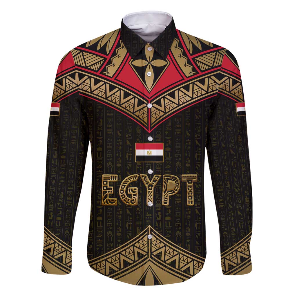 Ankh Eye of Horus Egypt Family Matching Puletasi and Hawaiian Shirt with Ancient Black Gold Hieroglyph Spirit