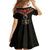 Ankh Eye of Horus Egypt Family Matching Summer Maxi Dress and Hawaiian Shirt with Ancient Black Gold Hieroglyph Spirit