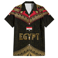Ankh Eye of Horus Egypt Family Matching Tank Maxi Dress and Hawaiian Shirt with Ancient Black Gold Hieroglyph Spirit