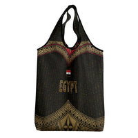 Ankh Eye of Horus Egypt Grocery Bag with Ancient Black Gold Hieroglyph Spirit