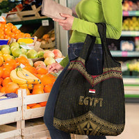 Ankh Eye of Horus Egypt Grocery Bag with Ancient Black Gold Hieroglyph Spirit