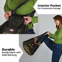 Ankh Eye of Horus Egypt Grocery Bag with Ancient Black Gold Hieroglyph Spirit