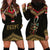 Ankh Eye of Horus Egypt Hoodie Dress with Ancient Black Gold Hieroglyph Spirit