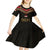 Ankh Eye of Horus Egypt Kid Short Sleeve Dress with Ancient Black Gold Hieroglyph Spirit