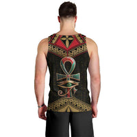 Ankh Eye of Horus Egypt Men Tank Top with Ancient Black Gold Hieroglyph Spirit