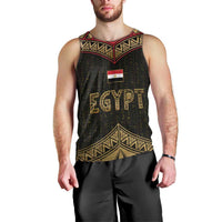 Ankh Eye of Horus Egypt Men Tank Top with Ancient Black Gold Hieroglyph Spirit