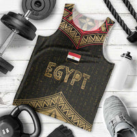 Ankh Eye of Horus Egypt Men Tank Top with Ancient Black Gold Hieroglyph Spirit
