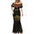 Ankh Eye of Horus Egypt Mermaid Dress with Ancient Black Gold Hieroglyph Spirit