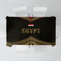 Ankh Eye of Horus Egypt Tablecloth with Ancient Black Gold Hieroglyph Spirit