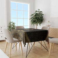 Ankh Eye of Horus Egypt Tablecloth with Ancient Black Gold Hieroglyph Spirit