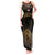 Ankh Eye of Horus Egypt Tank Maxi Dress with Ancient Black Gold Hieroglyph Spirit