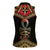 Ankh Eye of Horus Egypt Women Sleeveless Polo Shirt with Ancient Black Gold Hieroglyph Spirit