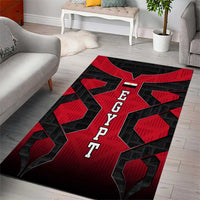 Egypt Flag Emblem Area Rug with Red Black Bold Spirit