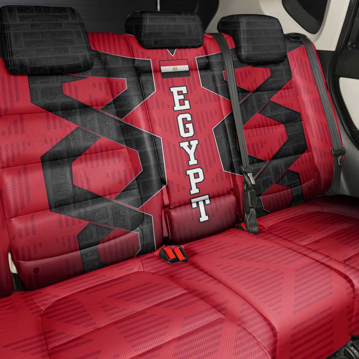Egypt Flag Emblem Back Car Seat Cover with Red Black Bold Spirit