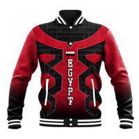 Egypt Flag Emblem Baseball Jacket with Red Black Bold Spirit