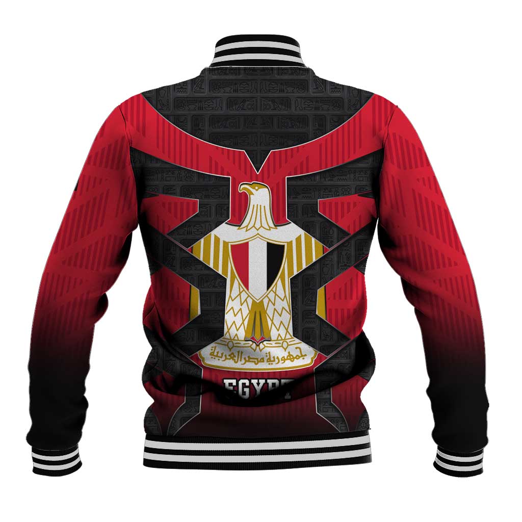Egypt Flag Emblem Baseball Jacket with Red Black Bold Spirit