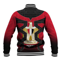 Egypt Flag Emblem Baseball Jacket with Red Black Bold Spirit